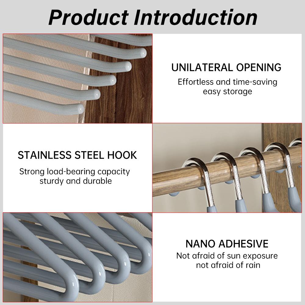 10Pcs Stainless Steel Trouser Hanger Pants Organizer Closet Clothes Towel Drying Rack Wardrobe Space Saving