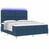 LED Box Spring Bed with Headboard Blue 180 X 200 Cm Fabric