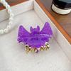 Zinc Zinc Alloy Shiny Acrylic Shark Clip Dazzling Colors Bat Wings Hair Claw Halloween Bat Hair Claw  Women