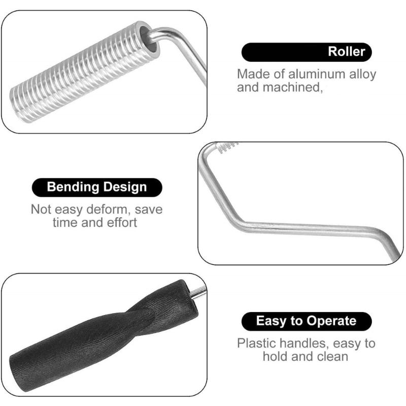 4Pcs Fiberglass Laminating Roller Set for Air Bubble Removal and Resin Compaction In Boats and Bathtub Repair