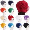 Luxurious Bamboo Fiber Womens Hair Loss Turban Cap With Beautiful Flower Design