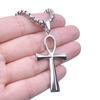 1/4mm Stainless Steel Chain Necklace For Women Men Ankh Cross Pendant Charm Fashion Jewelry Accessories Statement Gift