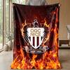 OGC Nice FC Weiche Flanell-Fleece-Decke Leichte Gemütliche Warme Überwurfdecke für Sofa Bett Heimdekoration