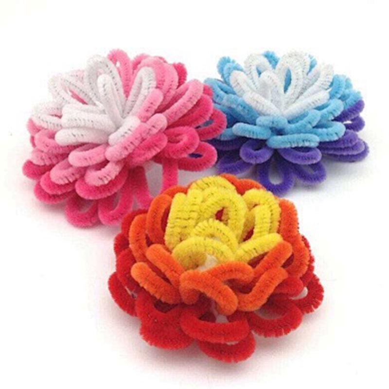 Dense Chenille Stems: Plush DIY Craft Strips for Children's Educational and Creative Handmade Projects