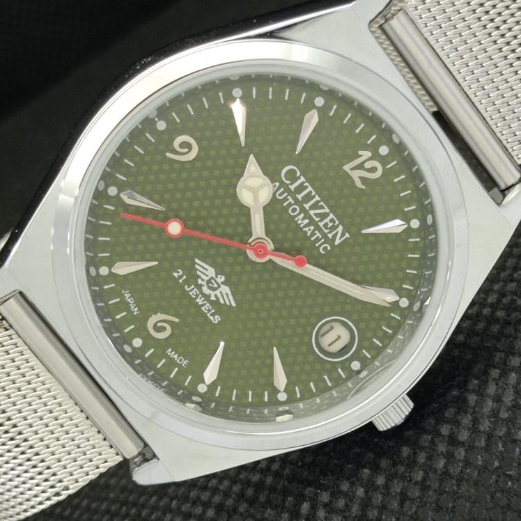 

ВОССТАНОВЛЕННЫЕ ВИНТАЖНЫЕ МУЖСКИЕ ЧАСЫ CITIZEN AUTO 8200 JAPAN DATE GREEN 605-a314176-9 SKU605-a314176