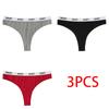 Women's Cotton Low-Rise Seamless Comfortable Thong Letter Printed Breathable Sports Briefs