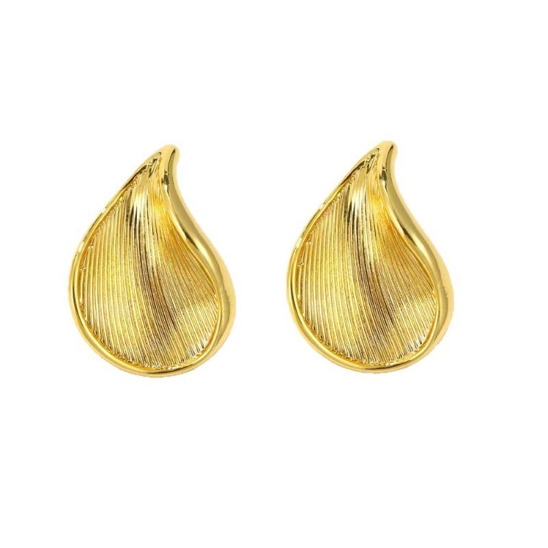 Vintage Luxury Water Drop Stud Earrings For Women Retro French Versatile Simple Ear Jewelry