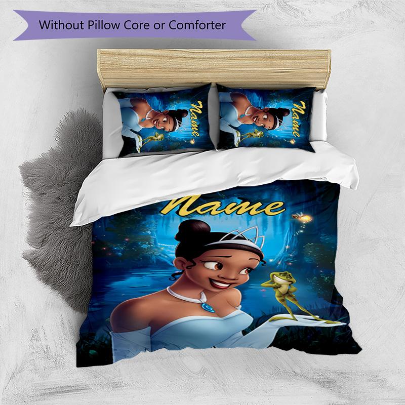 3pcs Princess5 Cover Set - Personalized Name, HD Printed Bedding with 1 Cover and 2 Pillowcases - Perfect for Home Decor, Easy Care