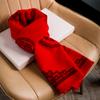 Scarf logo embroidery meeting red scarf, classmate party, birthday gift for the elderly, lucky scarf