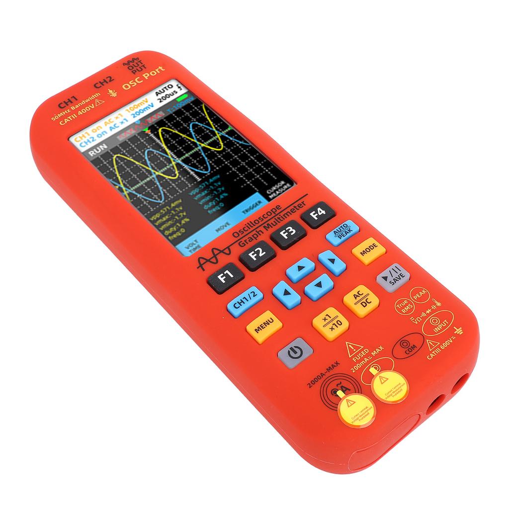 3 In 1 Oscilloscope Multimeter Signal Generator 2 Channels 50MHz Bandwidth 250MSa/s Sampling Rate Handheld Oscilloscope