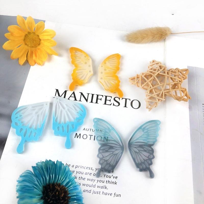 Earring Pendant Resin Molds Silicone Mold Butterfly Pendants Epoxy Crafts Jewelry Making Casting Mould Keychain Molds