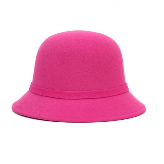 Women Retro Flower Bowler Hat Solid Color Cap for Party Prom Cocktail Travel