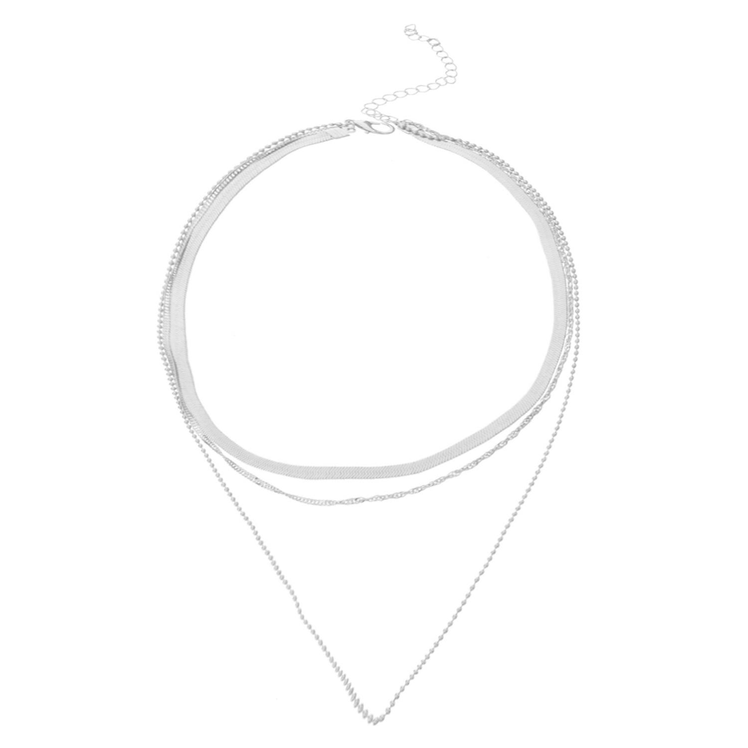 

Jewelry, new snake bone round bead multi-layer necklace, popular fashion personalized alloy necklace