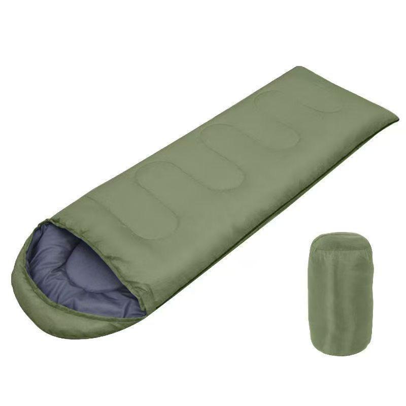 950g Adult Outdoor Camping Casual Travel Polyester Silk Cloth Hollow Cotton Filling Envelope-Style Summer Sleeping Bag 1803075 зелёный