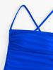 Women's 2023 Solid Color One-Piece Drawstring Bikini Swimsuit (Model: LJA001)
