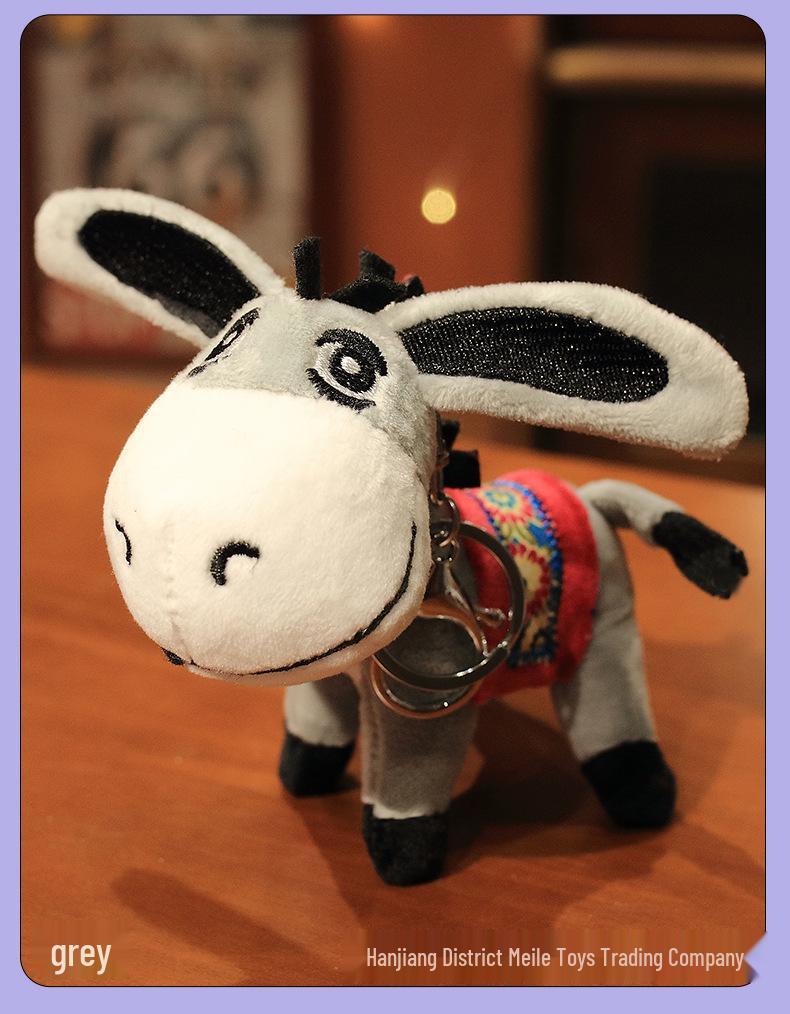 Charming Country Fair Donkey Pendant & Keychain | Plush Toy Doll Gift & Backpack Decoration