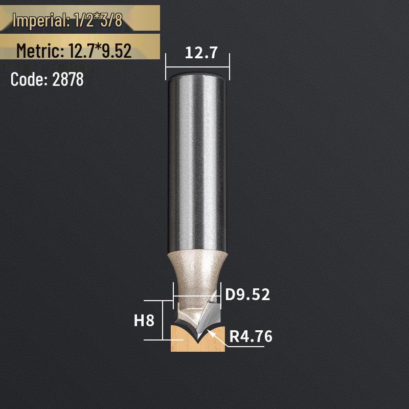 Professionelles 1/2" Schaft Wolframstahl Spitzschnitzmesser & 1/4" Schaft Trimmer Fräser für Holzbearbeitung