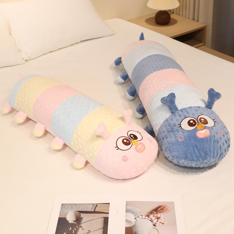 80-100CM Caterpillar Plush Stuffed Toys Cute Cartoon Long Pillow Caterpillar Animal Dolls For Children Girls Gifts
