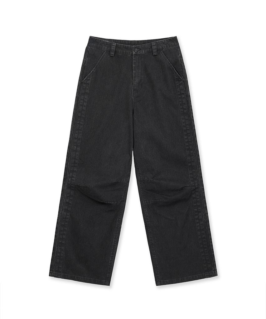 INTEMPOMOOD Track Washed Cotton Wide Pants_Charcoal