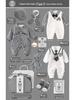 Newborn Baby Boy Gift Box: Off-White & Grey Striped Outfit - High-End Spring Festival Full Moon Collection