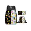 Stampa Paperella Gialla Set 3 Pezzi Zaino con Borsa a Tracolla, Astucci per Ragazzo/Ragazza Miglior Regalo Cartoni Animati Borse Scolastiche per Studenti