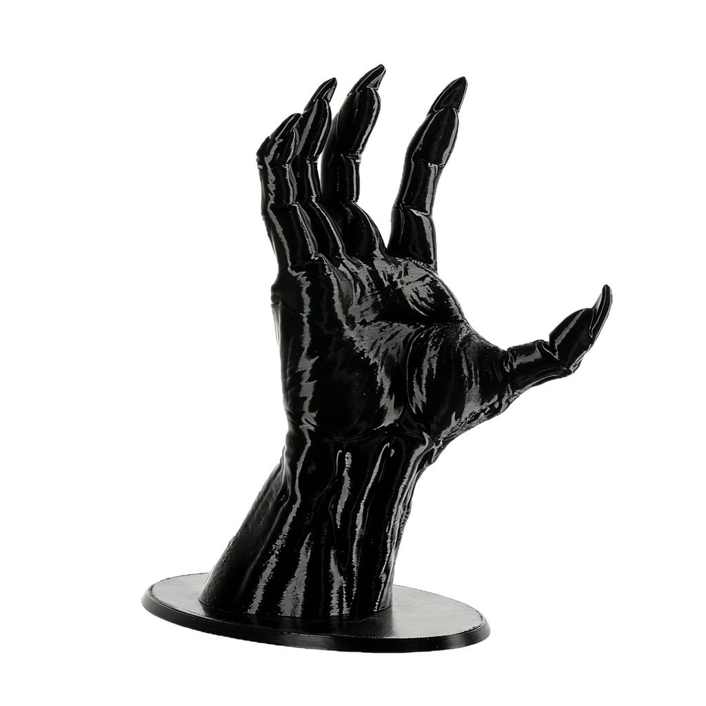 3D Printed Black Devil Hand Jewelry Holder, Witch Hand Shaped Display Stand for Rings and Bracelets