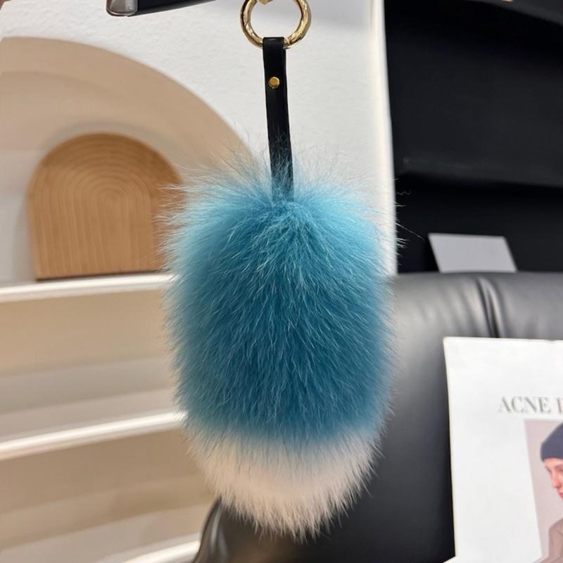 Faux Animal Tail Keyring Unique Key Charm Pendant Elegant Bag Decoration Colorful Pendant for Handbags and Backpacks