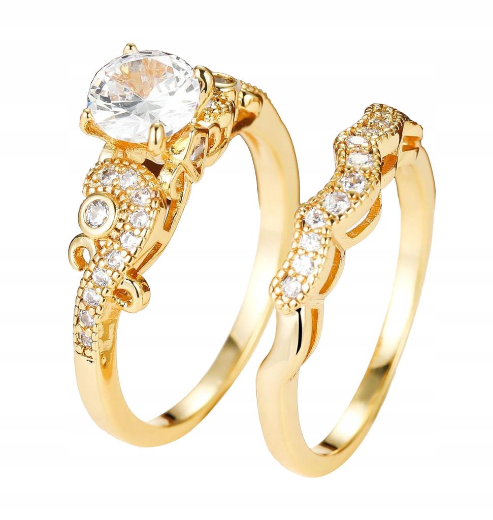 Gold Wedding Rings Steel Pair Gold Plated S.17/19