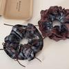 Retro Dunkles Karomuster Scrunchie für Damen: 2025 Modisches, Vielseitiges, Hochelastisches Haargummi
