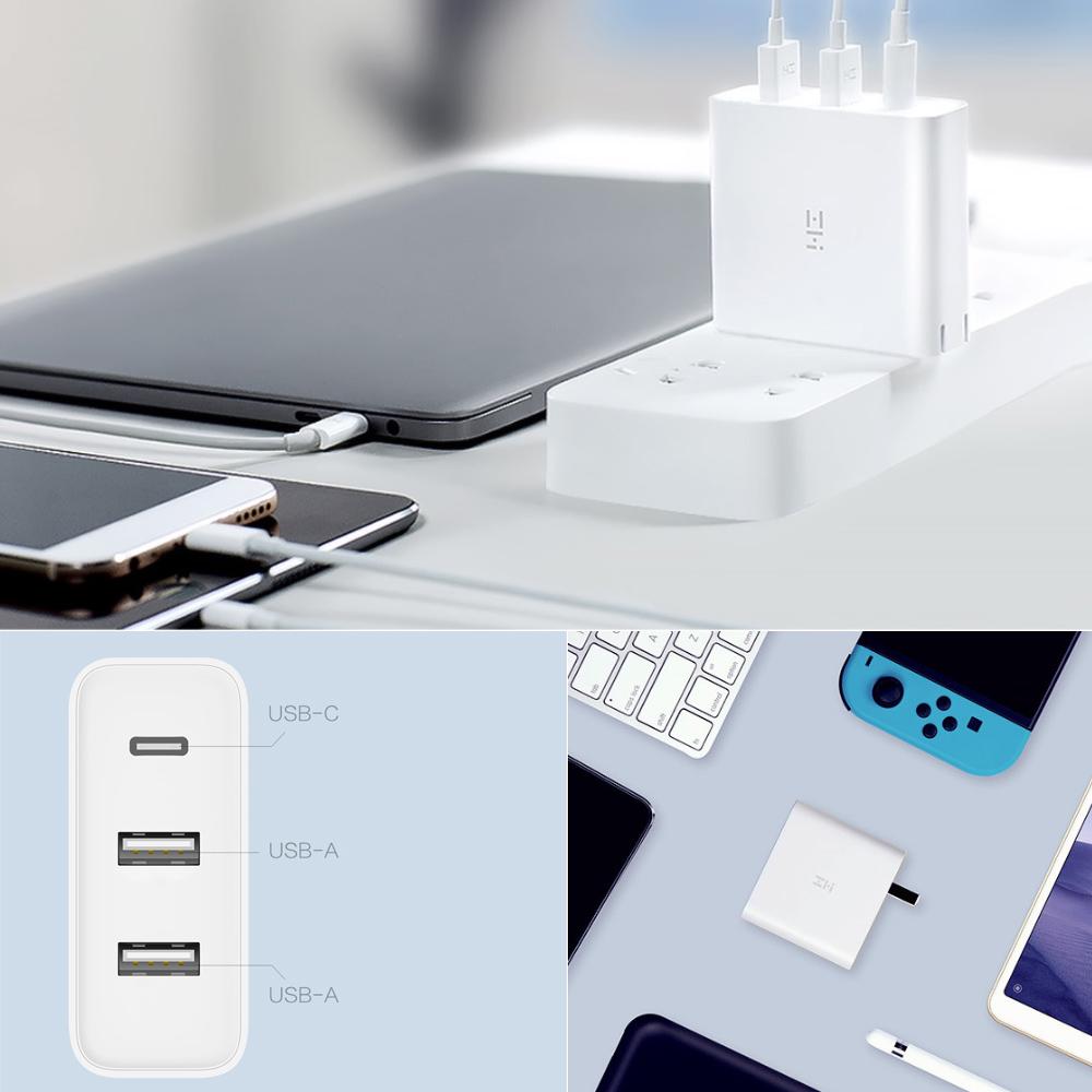 Buy XIAOMI ZMI HA832 65W USB Wall Phone Charger for iPhone Huawei