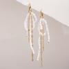 Youthway Elegant Versatile Gold Plated Stainless Steel Imitation Pearl Bow Tassel Earrings Anti Allergic Women Chic Jewelry