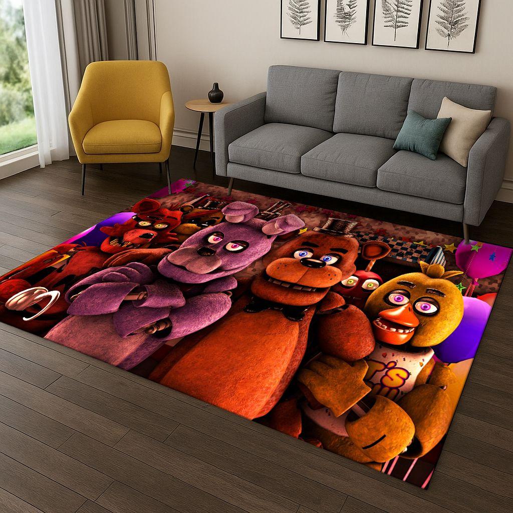 Tappeto Cartoon 3D F-FNAF per Camera da Letto Soggiorno Divano Zerbino Decorazione Casa, Tappeto Area Giochi Bambini Antiscivolo Regalo di Natale