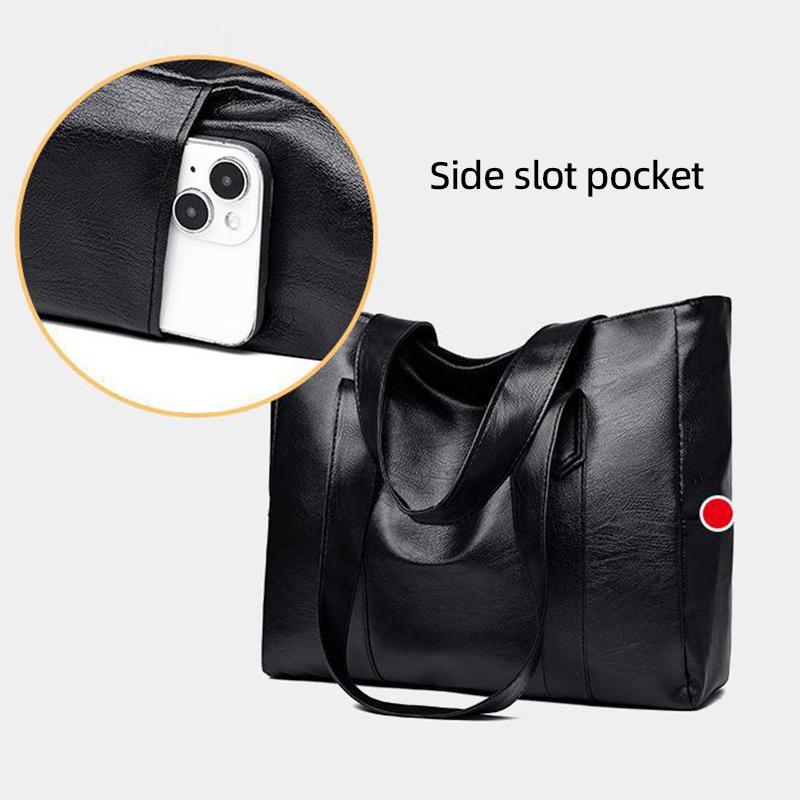 Retro Tragetasche aus weichem Leder Neue PU Handtasche mit hoher Kapazität für Pendler Europäischer und amerikanischer Trend Einfache und vielseitige Mode-Schultertasche