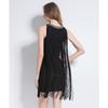 Robe Nouvelle Mode Col Halter Industrie Lourde Mode Irregular Gradient Robe à Franges Robe