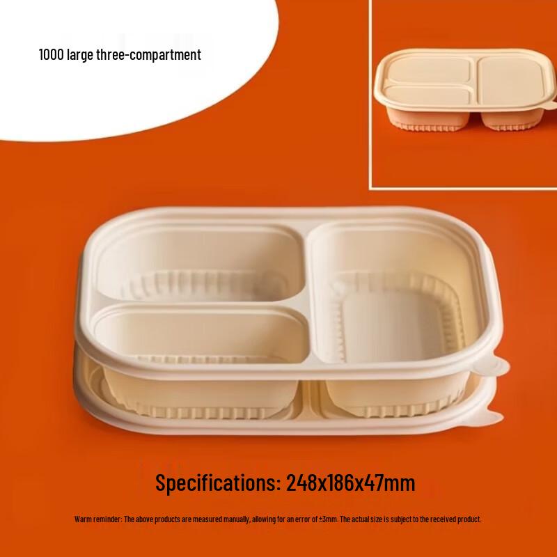 Liangdao 1000ml Degradable 3-Compartment Takeout Boxes