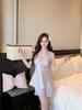 New Sexy Suspender Pajamas Thin Lace Temptation Simulation Silk Suspender Shorts Women's Loungewear Set