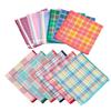 3Pcs Handkerchief Thin Pure Cotton Water-Absorbent Plaid Handkerchief Sweat-wiping Color Mixing 3Pcs