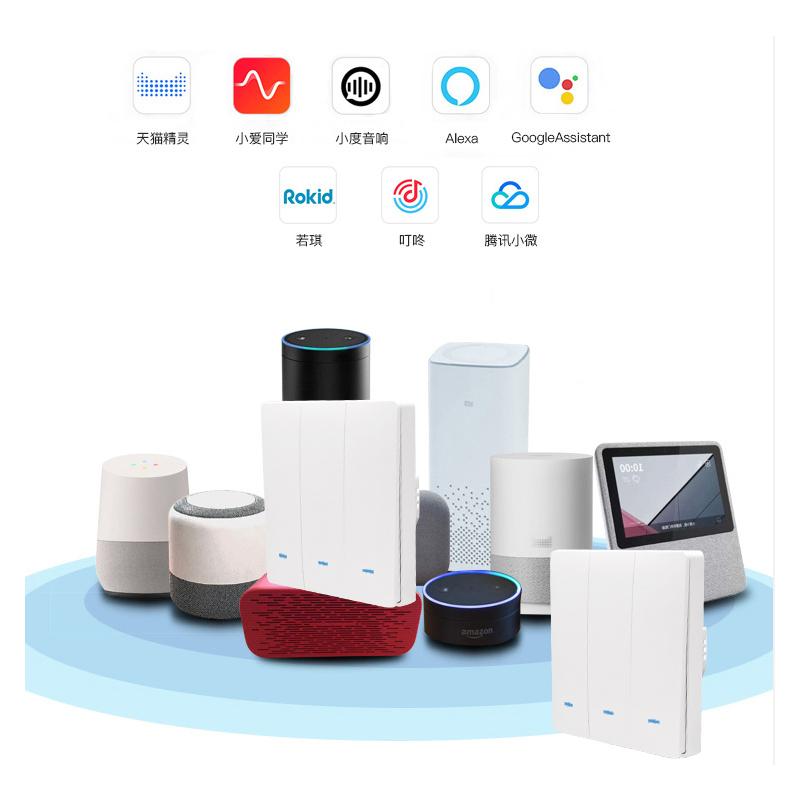 1 2 3 Gang Intelligent Light Switch Tuya Zigbee WiFi BLE Alexa With PUSH BOTTON Smart Life Wifi Wall Switch