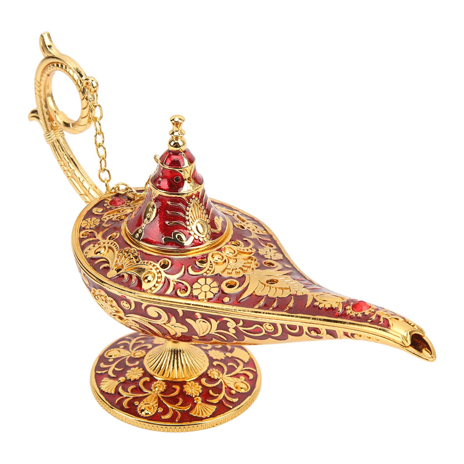 

Волшебная лампа джинна Красный цинковый сплав Антиоксидант Не выцветающий Рельефный узор Европейский стиль Лампа Аладдина для