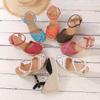 Women's Closed-Toe Wedge Sandals - Thick Sole, Waterproof Platform, Espadrille Style with Hemp Rope and Single Strap.
