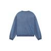 We11done Ss24 Logo Crewneck Drop Shoulder Long Sleeve Sweatshirt Unisex sweatshirt Blue WD-TS0-24-788-U-BL