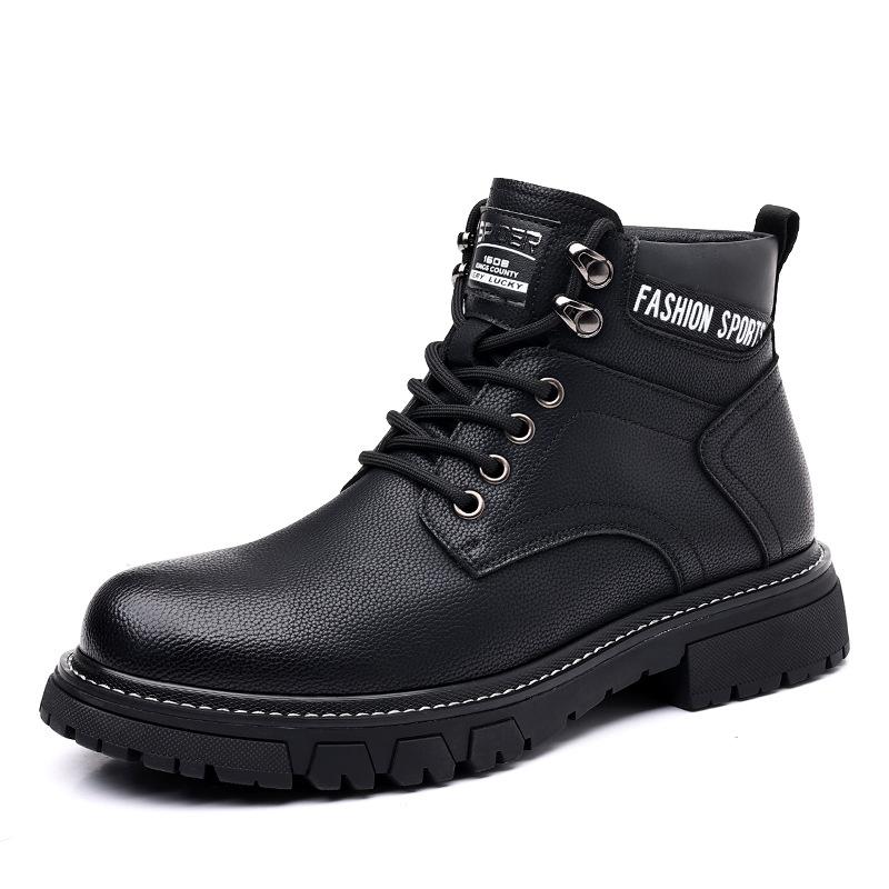 2025 Winter New Martin Boots Men's Fleece Thickened Warm Cotton Boots High Top Cotton Shoes Men's