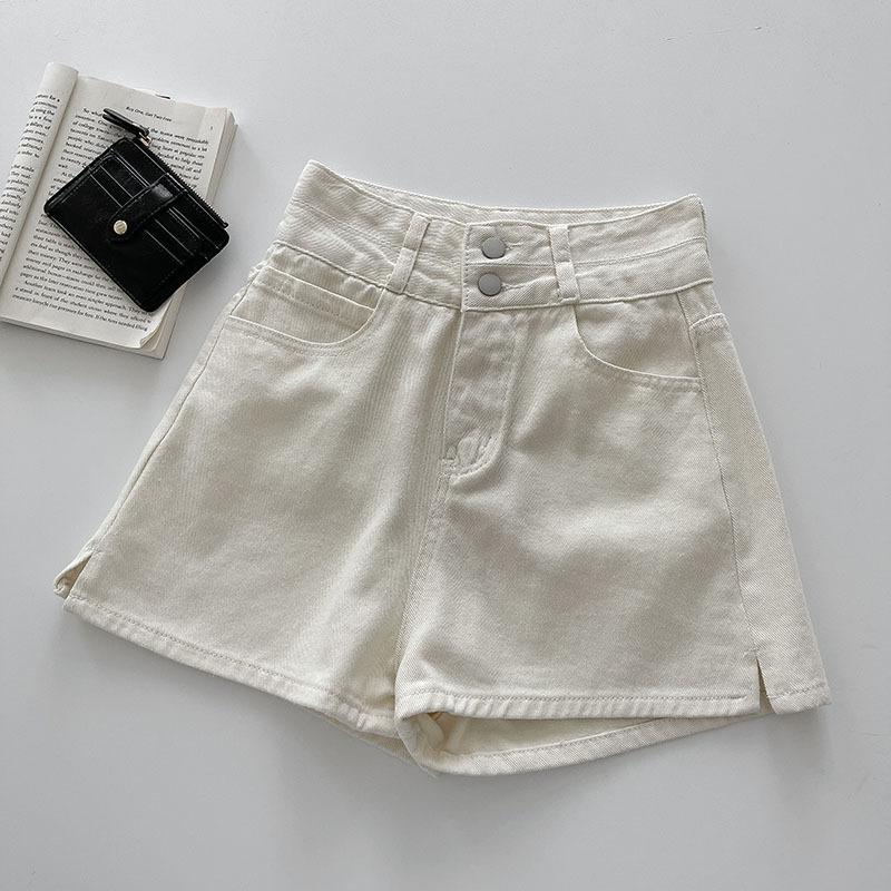 Summer Female Student High Waist Denim Shorts Women's A-line Split Loose Slim Wide Leg Pants Fashion Women's Wear