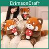 Plush Mushroom Raccoon Toy Cartoon Stuffed Doll Kids Birthday 2636cm Gift