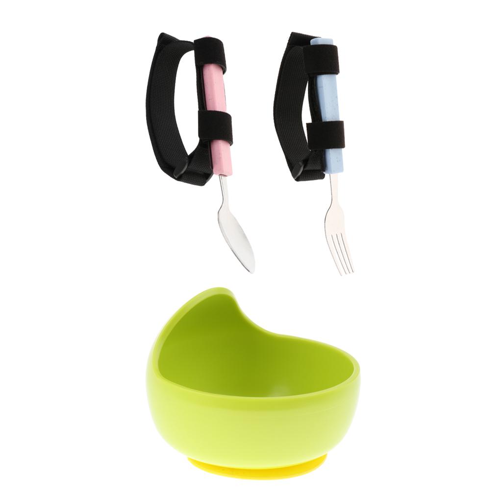 Adaptive Utensil Eating Aids Spoon Fork Bowl Comb Toothbrush with Hand Strap