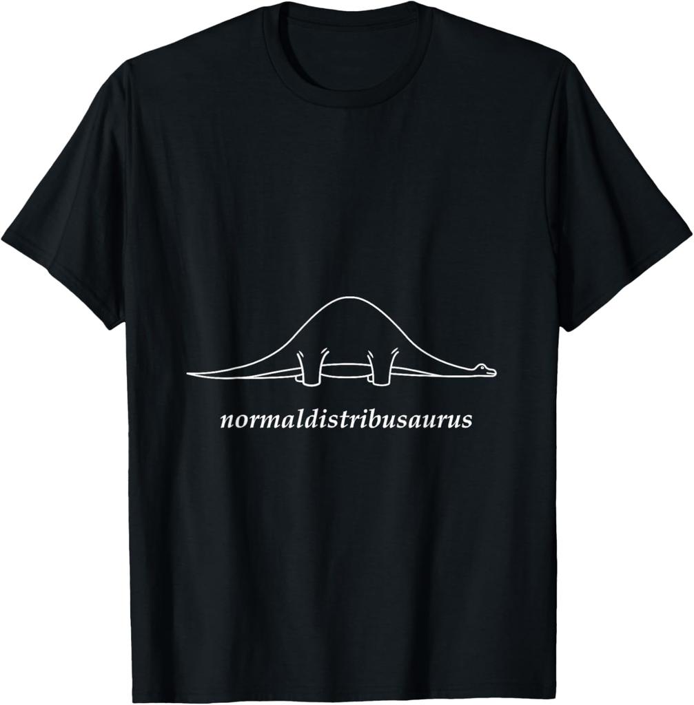 Math Statistics Normal Distribution Dinosaur Geek Tshirt  Print Original Design Gifts T Shirts Funny Shirt Camiseta Hombre