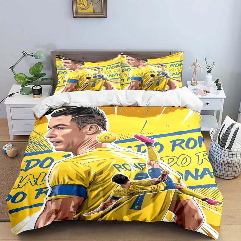 Fashion Football R-Ronaldo Digital Printing Bedding Set Duvet Cover Comforter Bed Youth Kids Girl Boys Birthday Gift