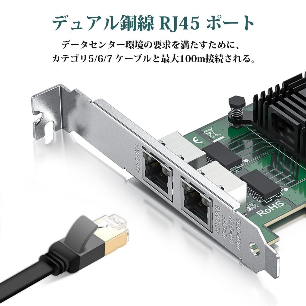 ipolex 1Gbps LAN Card Network Card Intel I350AM2 Chipset Intel I350-T2 Dual RJ45 Port PCI-E 2.1X4 NIC
