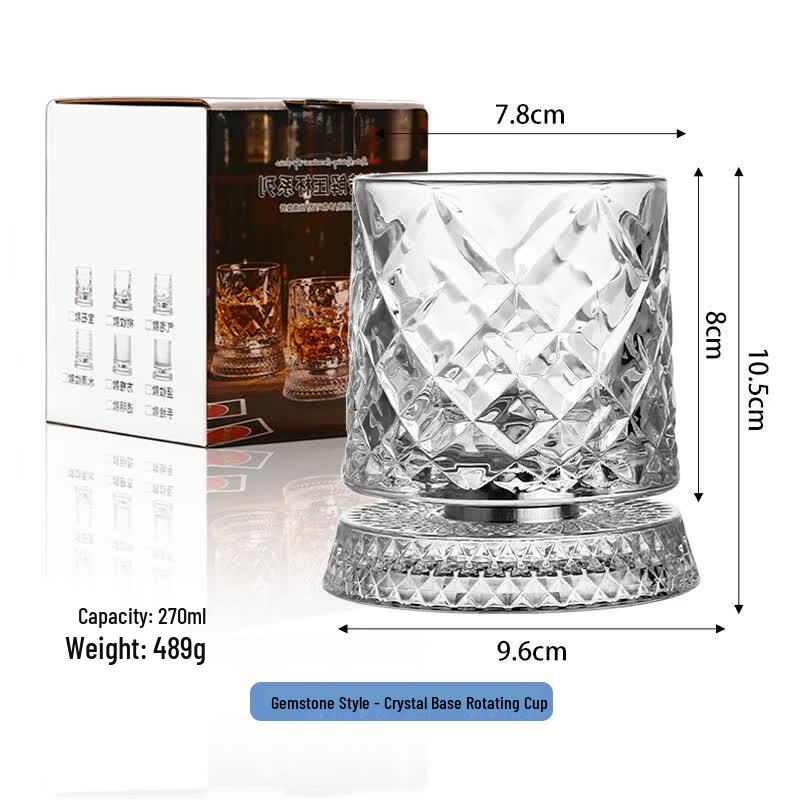 Gemstone Style Rotating Plastic Whiskey & Liqueur Glasses - Set of 2