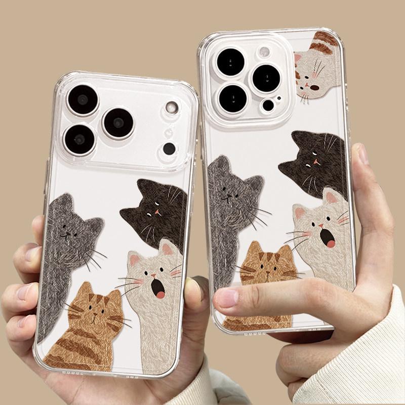 Funda iPhone 17 Pro Max Cinco Gatos: Diseño elegante, único y lindo para Apple 14-17